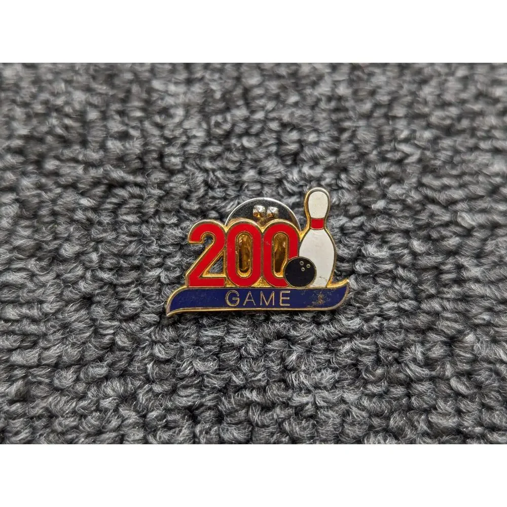 Vintage Bowling Enamel Metal Lapel Pins 175 Game 200 Game 235 Game